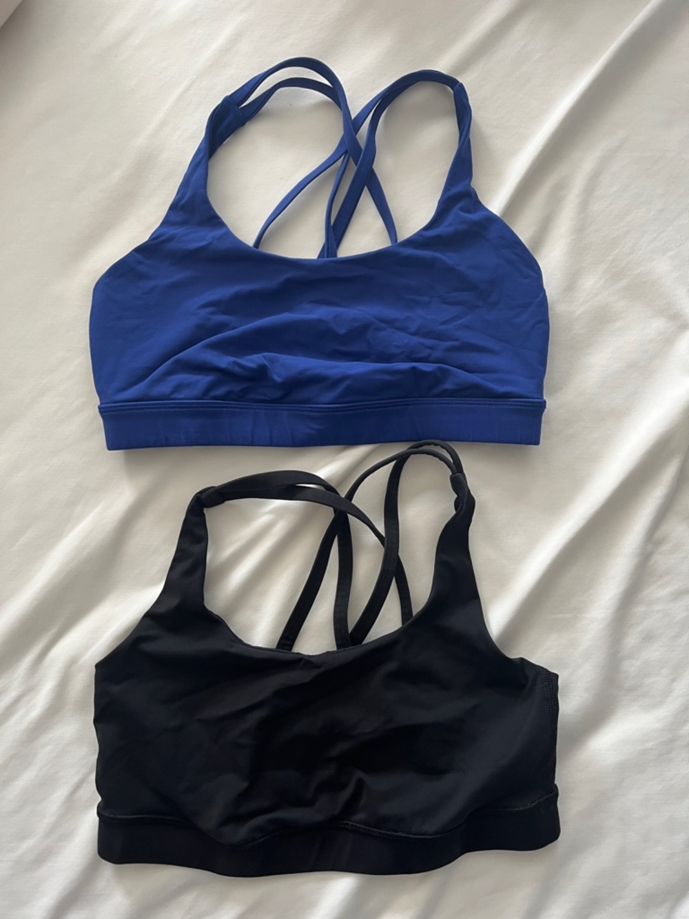 lululemon athletica Strappy Sports Bras in Royal Blue and Black
